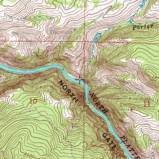 Topographic Map of Porter Creek, WY