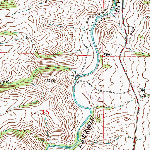 Topographic Map of Porter Creek, WY