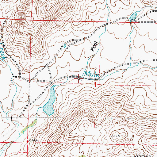 Topographic Map of Post Draw, WY