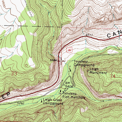 Topographic Map of Post Draw, WY