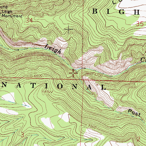 Topographic Map of Post Draw, WY