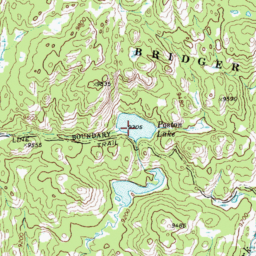 Topographic Map of Poston Lake, WY
