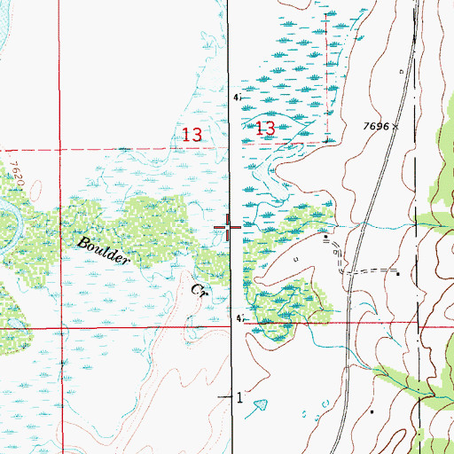 Topographic Map of Pot Creek, WY