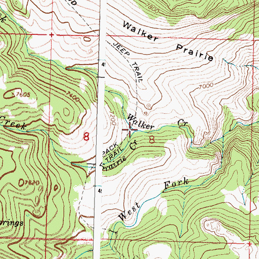 Topographic Map of Prairie Creek, WY