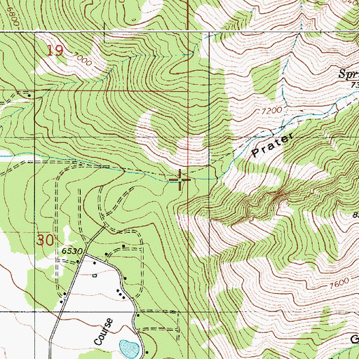 Topographic Map of Prater Canyon, WY