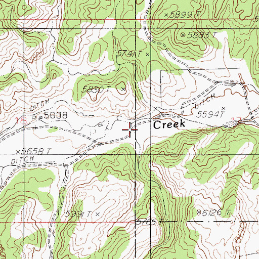 Topographic Map of Preacher Creek, WY