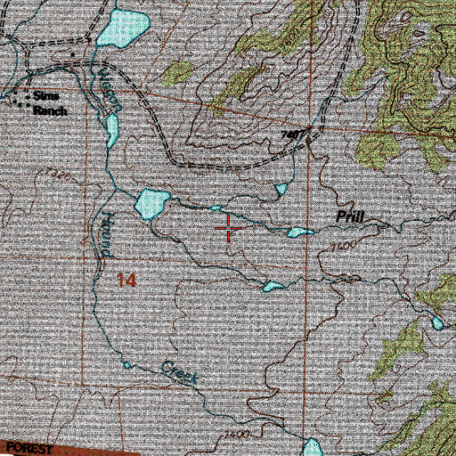Topographic Map of Prill Draw, WY