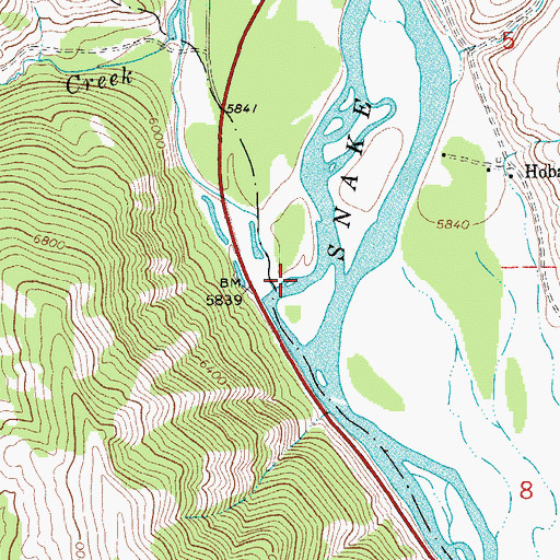 Topographic Map of Pritchard Creek, WY