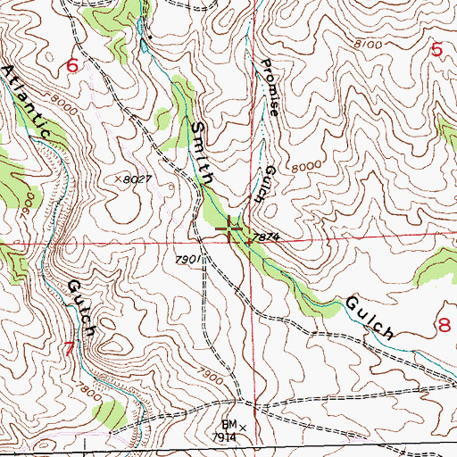 Topographic Map of Promise Gulch, WY