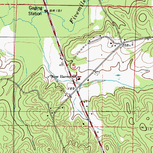 Topographic Map of New Haven Church, AL