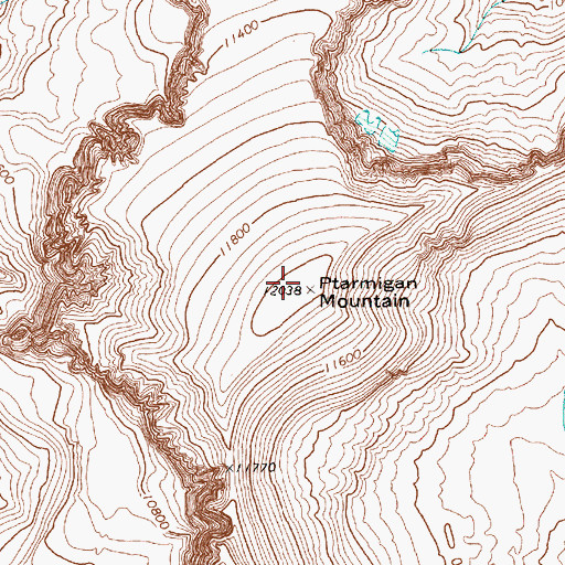 Topographic Map of Ptarmigan Mountain, WY