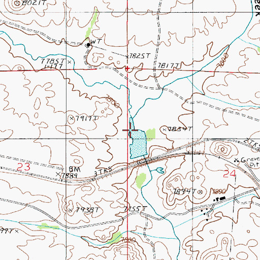 Topographic Map of Pump Creek, WY