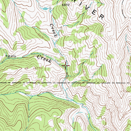 Topographic Map of Pup Creek, WY