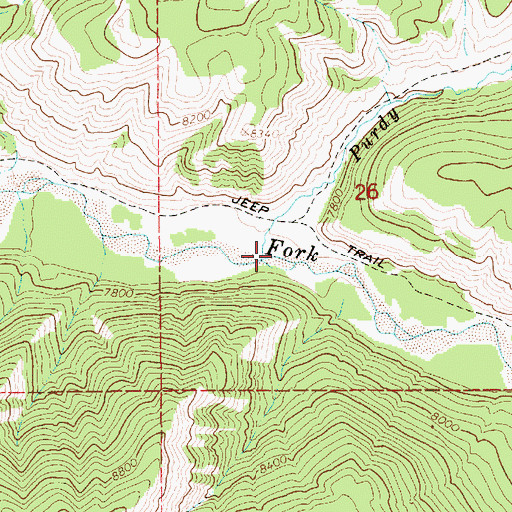 Topographic Map of Purdy Creek, WY