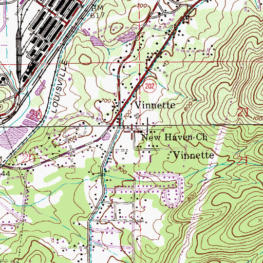 Topographic Map of New Haven Baptist Church, AL