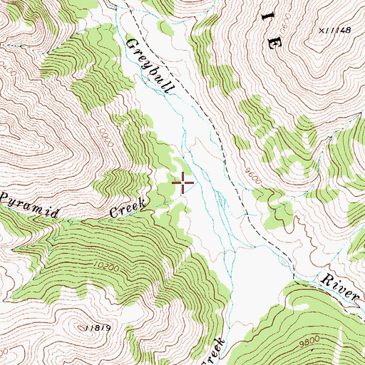 Topographic Map of Pyramid Creek, WY
