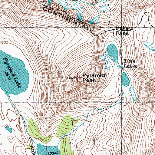 Topographic Map of Pyramid Peak, WY