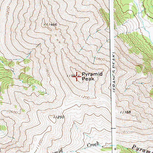 Topographic Map of Pyramid Peak, WY