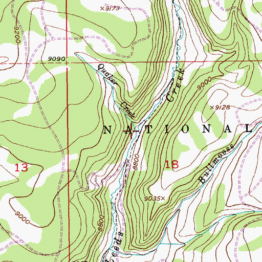 Topographic Map of Quaker Creek, WY