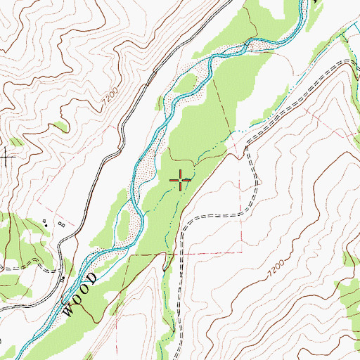 Topographic Map of Quaking Aspen Creek, WY