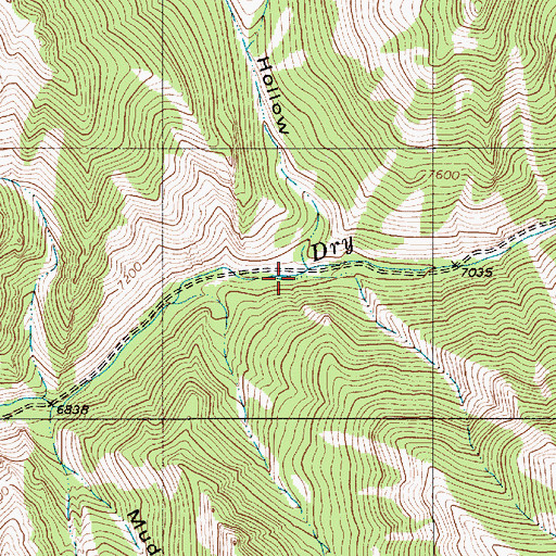 Topographic Map of Quaking Aspen Hollow, WY