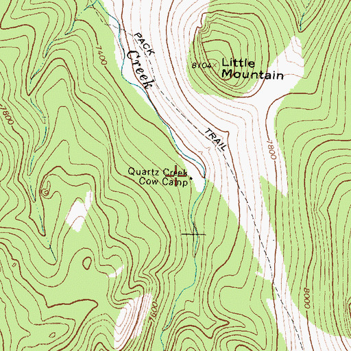 Topographic Map of Quartz Creek Cow Camp, WY