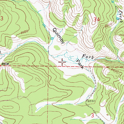 Topographic Map of Quimby Park, WY