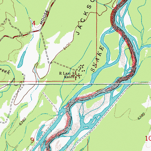 Topographic Map of R Lazy S Ranch, WY