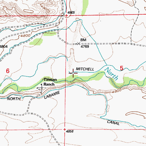 Topographic Map of Rabbit Creek, WY