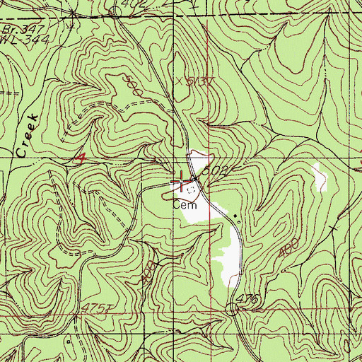 Topographic Map of New Hope Cemetery, AL