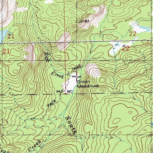 Topographic Map of Raft Creek, WY