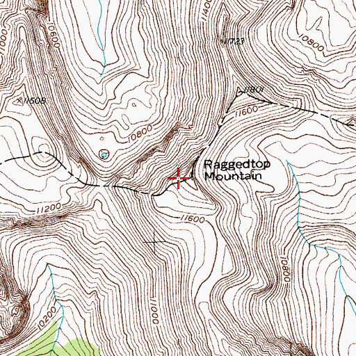 Topographic Map of Raggedtop Mountain, WY