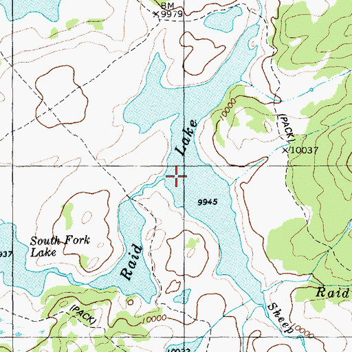 Topographic Map of Raid Lake, WY