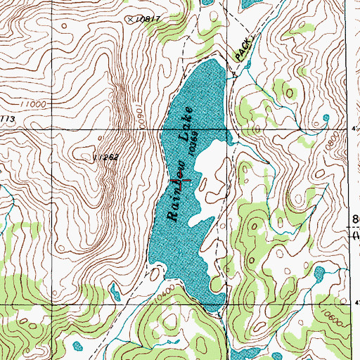 Topographic Map of Rainbow Lake, WY