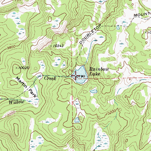 Topographic Map of Rainbow Lake, WY