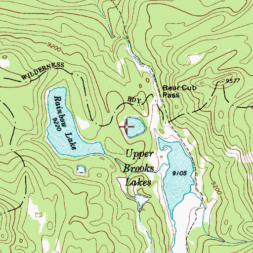 Topographic Map of Rainbow Lake, WY