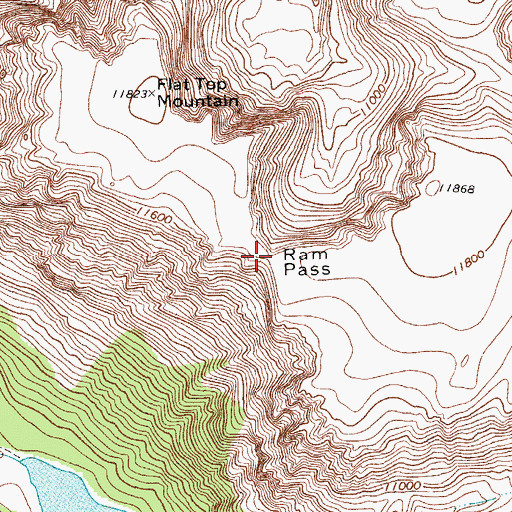 Topographic Map of Ram Pass, WY