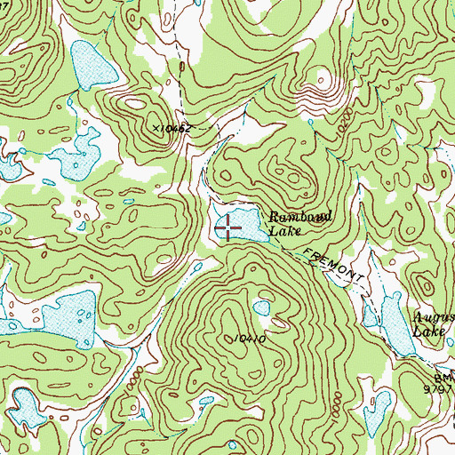 Topographic Map of Rambaud Lake, WY