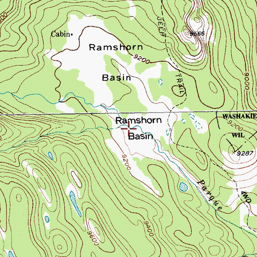 Topographic Map of Ramshorn Basin, WY
