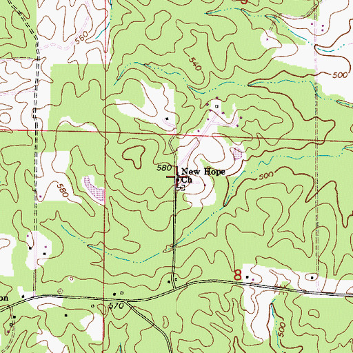Topographic Map of New Hope Baptist Church, AL