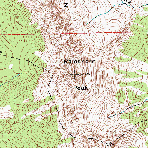 Topographic Map of Ramshorn Peak, WY