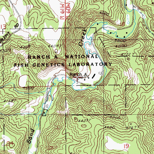 Topographic Map of Ranch A, WY