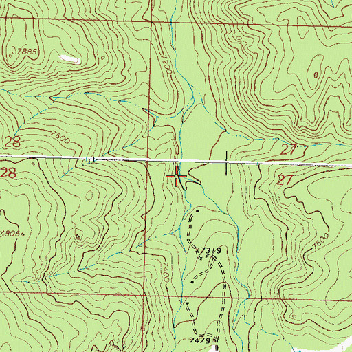 Topographic Map of Ranger Creek, WY