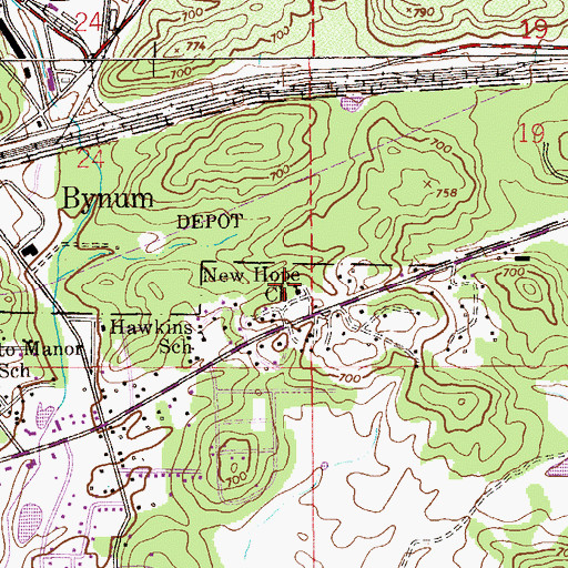 Topographic Map of New Hope Baptist Church, AL