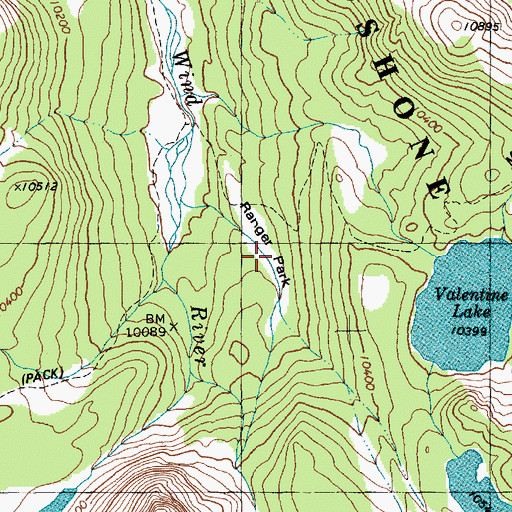 Topographic Map of Ranger Park, WY