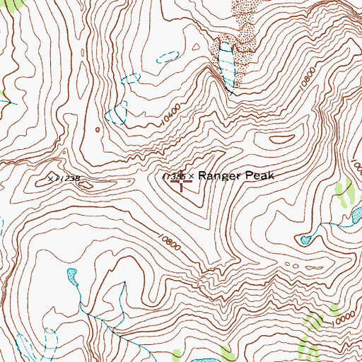 Topographic Map of Ranger Peak, WY