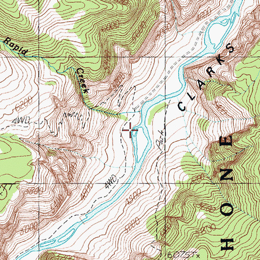 Topographic Map of Rapid Creek, WY