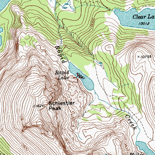 Topographic Map of Rapid Lake, WY