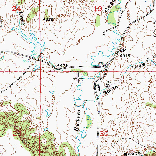 Topographic Map of Rats Valley Creek, WY