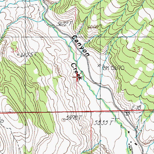 Topographic Map of Rattlesnake Canyon, WY